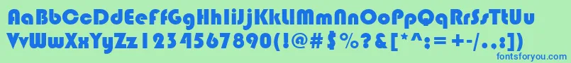 Bauhaus93 Font – Blue Fonts on Green Background