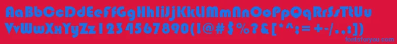 Bauhaus93 Font – Blue Fonts on Red Background