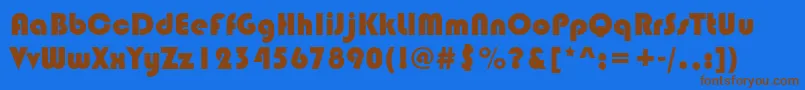 Bauhaus93 Font – Brown Fonts on Blue Background