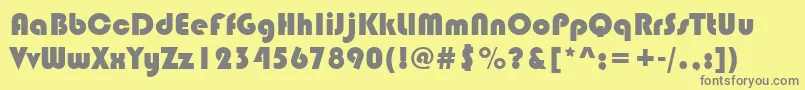 Bauhaus93 Font – Gray Fonts on Yellow Background