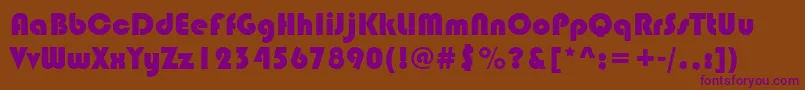Bauhaus93 Font – Purple Fonts on Brown Background