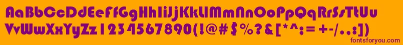 Bauhaus93 Font – Purple Fonts on Orange Background
