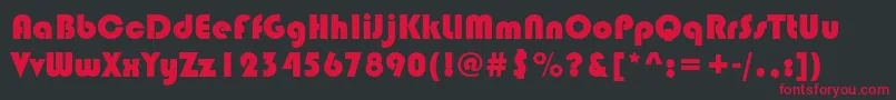 Bauhaus93 Font – Red Fonts on Black Background