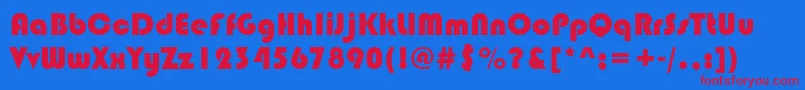 Bauhaus93 Font – Red Fonts on Blue Background