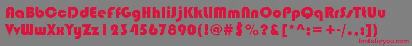 フォントBauhaus93 – 赤い文字の灰色の背景