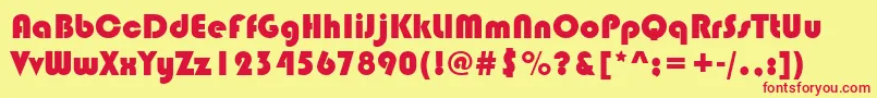Bauhaus93 Font – Red Fonts on Yellow Background