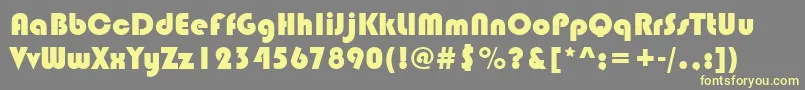 Bauhaus93 Font – Yellow Fonts on Gray Background