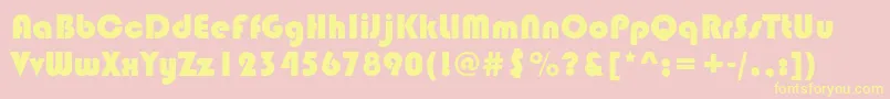 Bauhaus93 Font – Yellow Fonts on Pink Background