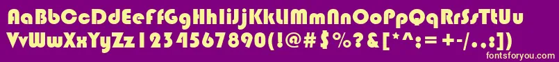 Bauhaus93 Font – Yellow Fonts on Purple Background
