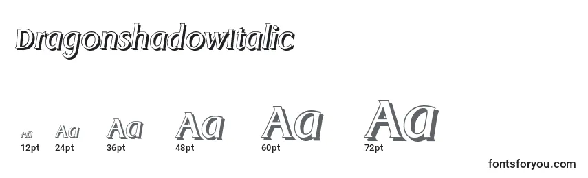DragonshadowItalic Font Sizes