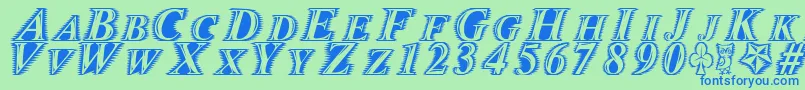 Zippo Font – Blue Fonts on Green Background