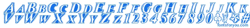 Zippo Font – Blue Fonts on White Background