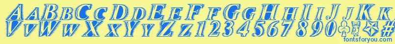 Zippo Font – Blue Fonts on Yellow Background