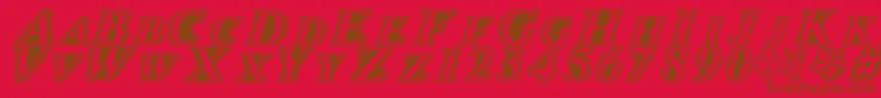 Zippo-Schriftart – Braune Schriften auf rotem Hintergrund