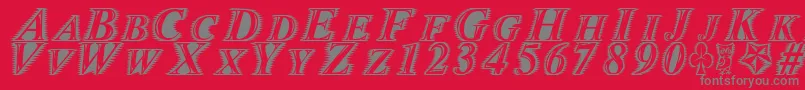 Zippo Font – Gray Fonts on Red Background