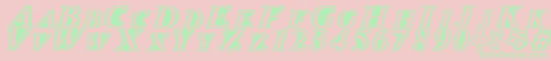 Zippo Font – Green Fonts on Pink Background