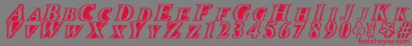 Police Zippo – polices rouges sur fond gris
