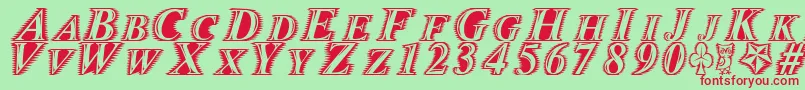 Zippo Font – Red Fonts on Green Background