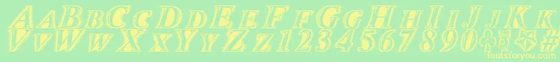 Zippo Font – Yellow Fonts on Green Background