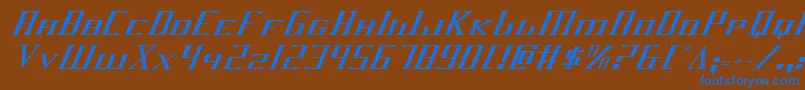 フォントDarkwv2i – 茶色の背景に青い文字