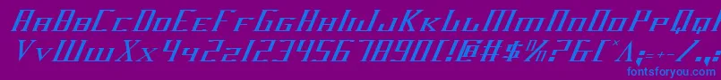 Darkwv2i-Schriftart – Blaue Schriften auf violettem Hintergrund