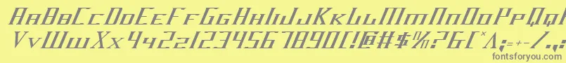 フォントDarkwv2i – 黄色の背景に灰色の文字