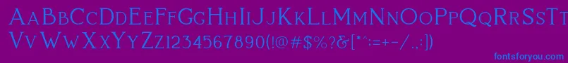 Шрифт LovelynFreePersonalUse – синие шрифты на фиолетовом фоне