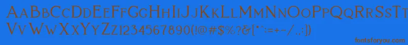 LovelynFreePersonalUse Font – Brown Fonts on Blue Background