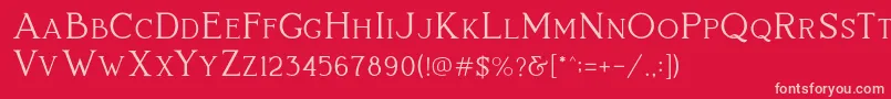 LovelynFreePersonalUse-fontti – vaaleanpunaiset fontit punaisella taustalla