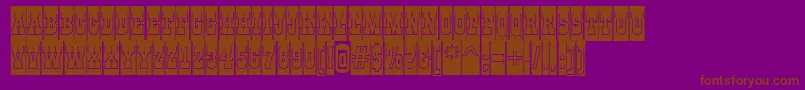 AGildiatitulcmgrBold-Schriftart – Braune Schriften auf violettem Hintergrund