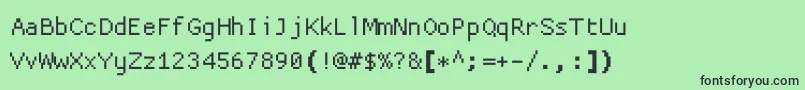 フォントProggycleanttszbp – 緑の背景に黒い文字