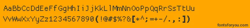 Fonte Proggycleanttszbp – fontes pretas em um fundo laranja