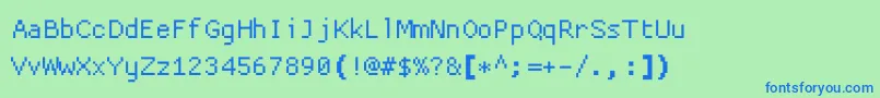 フォントProggycleanttszbp – 青い文字は緑の背景です。