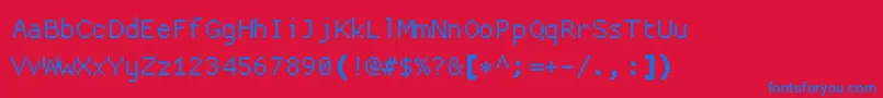 Proggycleanttszbp Font – Blue Fonts on Red Background