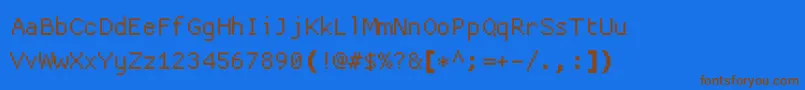 Fonte Proggycleanttszbp – fontes marrons em um fundo azul