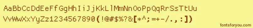 Proggycleanttszbp Font – Brown Fonts on Yellow Background