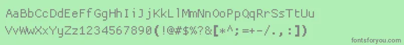 Fonte Proggycleanttszbp – fontes cinzas em um fundo verde