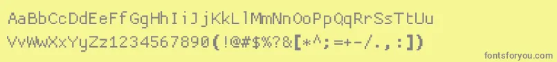 Proggycleanttszbp Font – Gray Fonts on Yellow Background