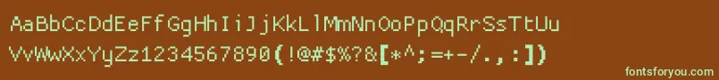 Proggycleanttszbp-Schriftart – Grüne Schriften auf braunem Hintergrund
