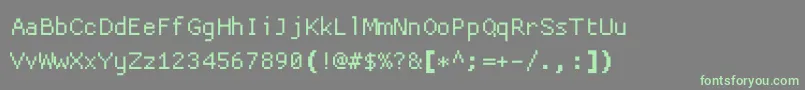 フォントProggycleanttszbp – 灰色の背景に緑のフォント