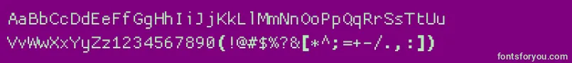 Proggycleanttszbp Font – Green Fonts on Purple Background