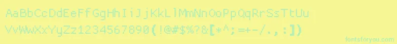 Czcionka Proggycleanttszbp – zielone czcionki na żółtym tle