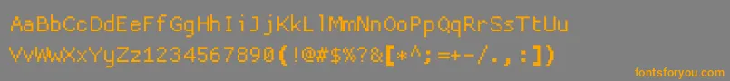 フォントProggycleanttszbp – オレンジの文字は灰色の背景にあります。