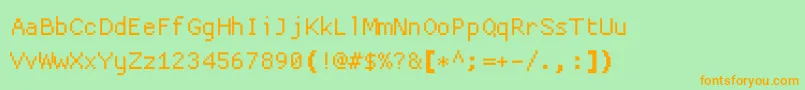 Шрифт Proggycleanttszbp – оранжевые шрифты на зелёном фоне