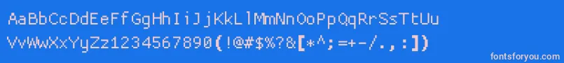 Fonte Proggycleanttszbp – fontes rosa em um fundo azul