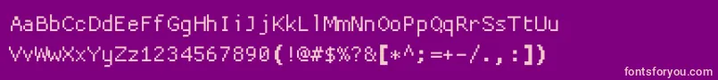フォントProggycleanttszbp – 紫の背景にピンクのフォント