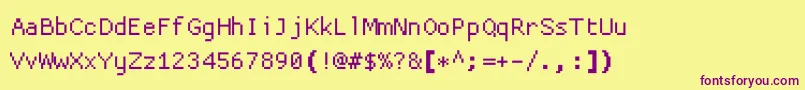 Proggycleanttszbp Font – Purple Fonts on Yellow Background
