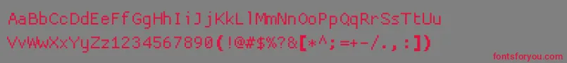 Saiba mais sobre a fonte Proggycleanttszbp Fonte Proggycleanttszbp – fontes vermelhas em um fundo cinza