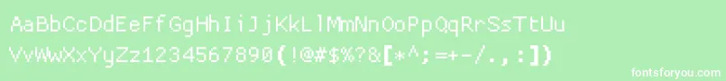 フォントProggycleanttszbp – 緑の背景に白い文字