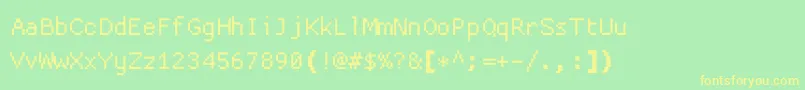 フォントProggycleanttszbp – 黄色の文字が緑の背景にあります